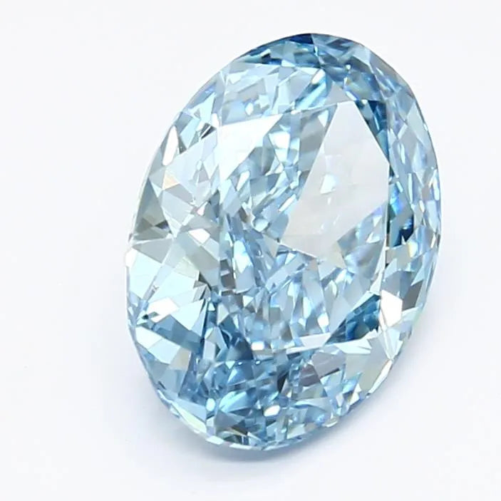 1.96ct Oval Lab Grown Diamond (Colour Fancy Vivid Blue, Clarity VS1, IGI Certified)
