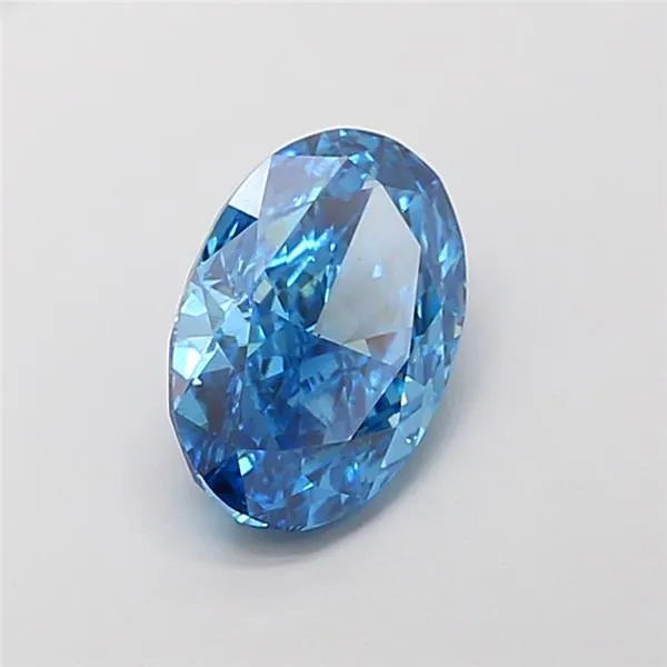 2.01ct Oval Lab Grown Diamond (Colour Fancy Vivid Blue, Clarity VS2, IGI Certified)