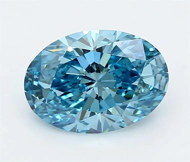 2.26ct Oval Lab Grown Diamond (Colour Fancy Vivid Blue, Clarity VVS2, IGI Certified)