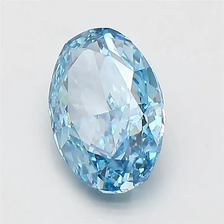 3.01ct Oval Lab Grown Diamond (Colour Fancy Vivid Blue, Clarity VVS2, IGI Certified)