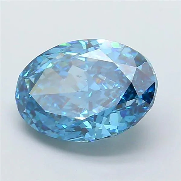 3.10ct Oval Lab Grown Diamond (Colour Fancy Vivid Blue, Clarity VS1, IGI Certified)