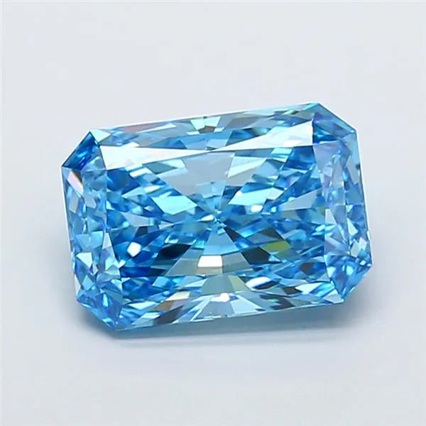 5.01ct Radiant Lab Grown Diamond (Colour Fancy Vivid Blue, Clarity VVS2, IGI Certified)