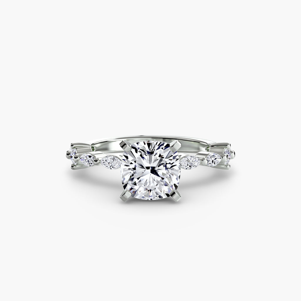 Solitaire Ring with Eternity Pavé