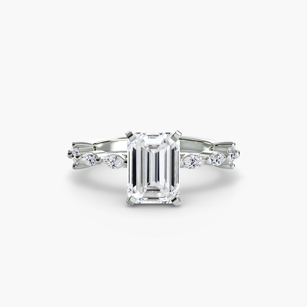 Solitaire Ring with Eternity Pavé