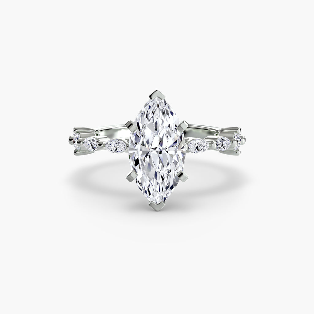 Solitaire Ring with Eternity Pavé