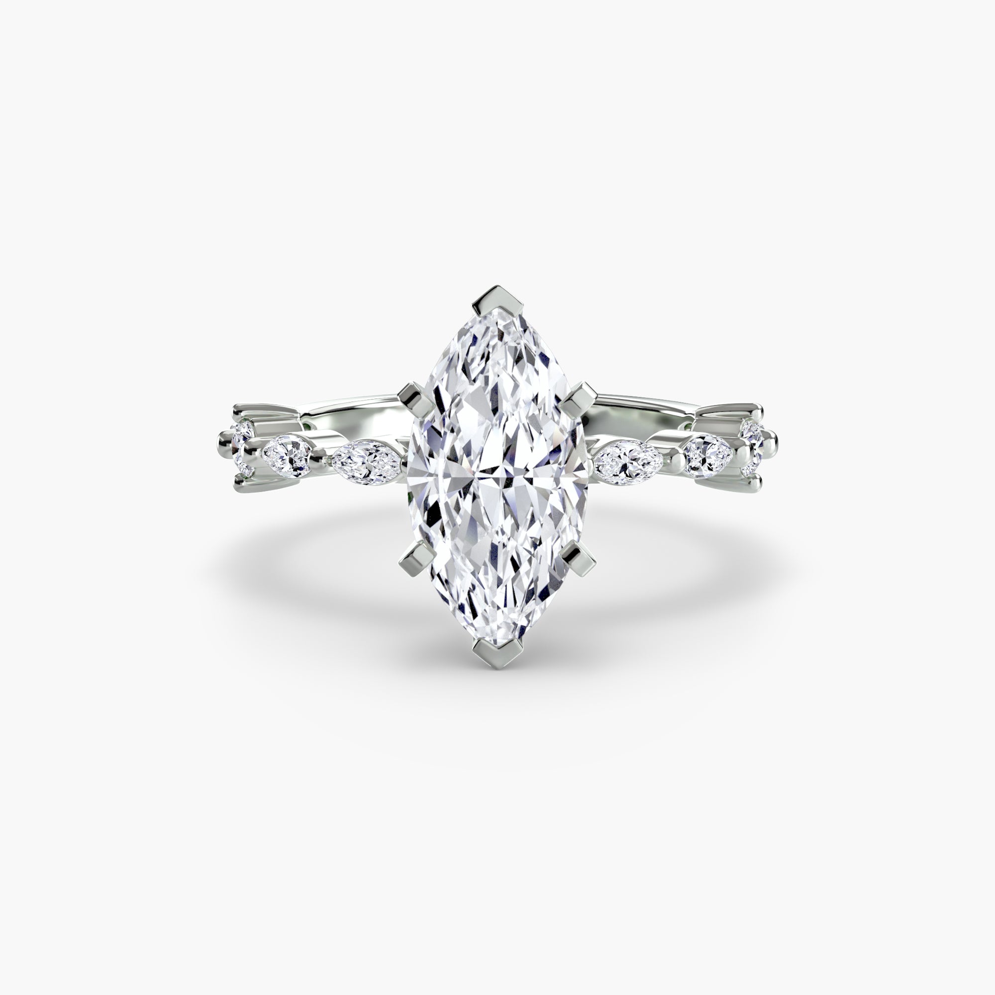 Solitaire Ring with Eternity Pavé