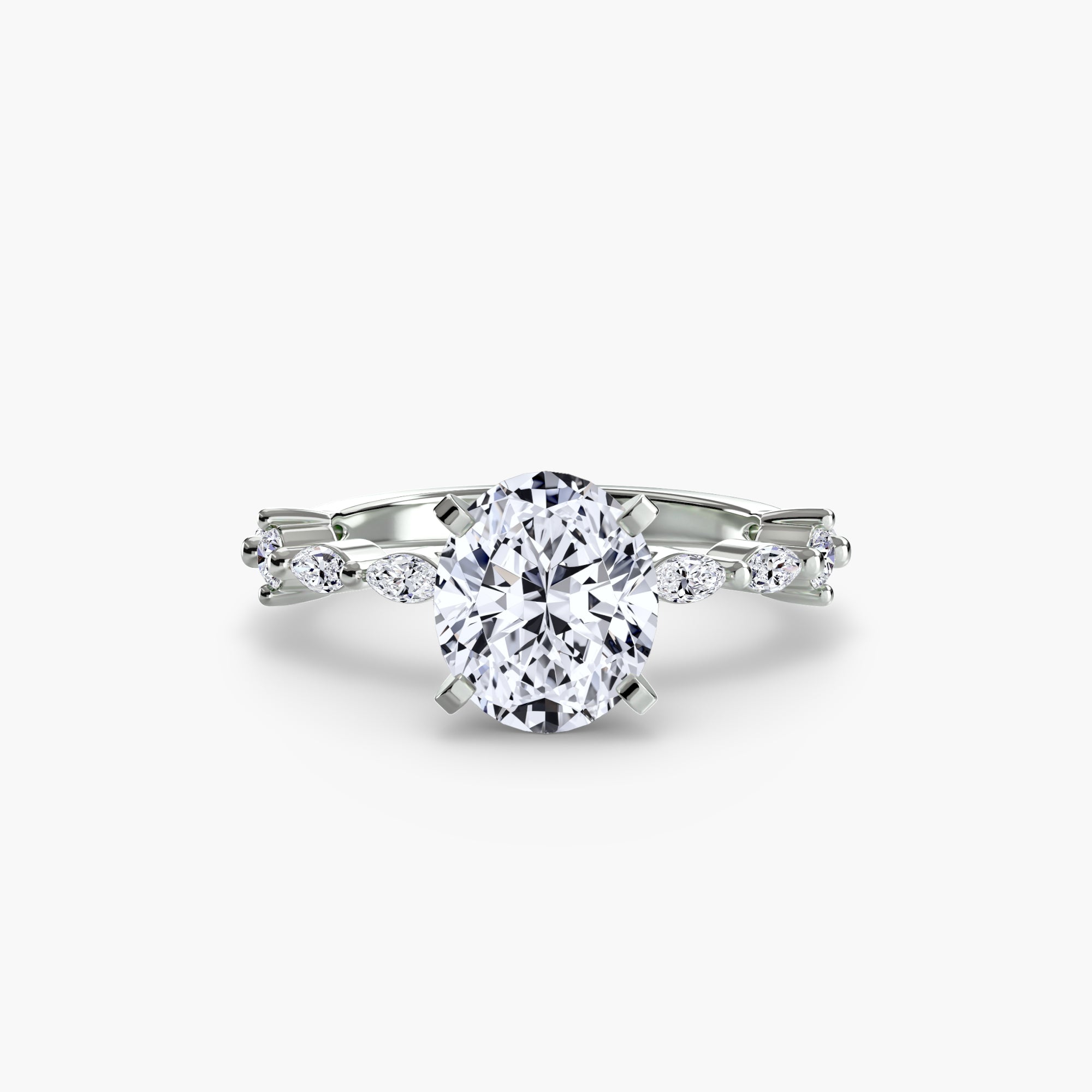 Solitaire Ring with Eternity Pavé