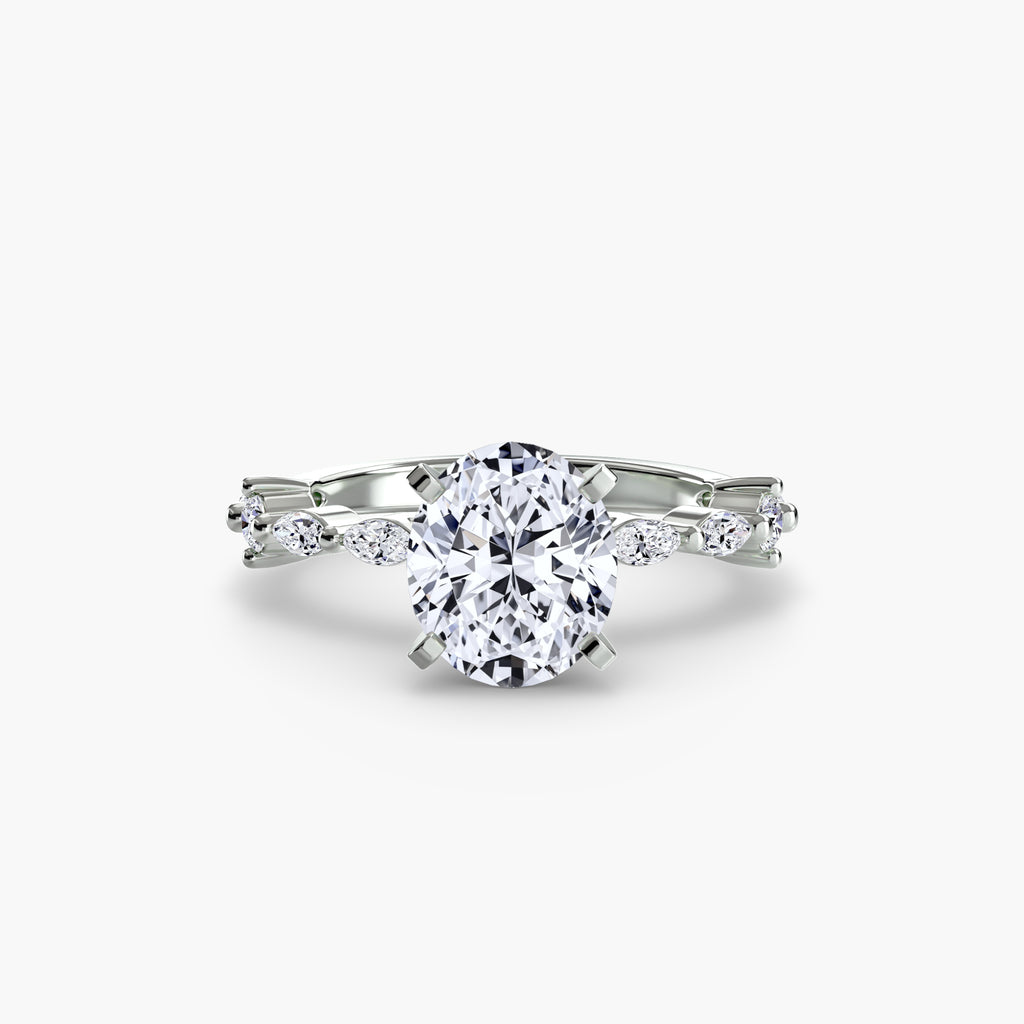 Solitaire Ring with Eternity Pavé
