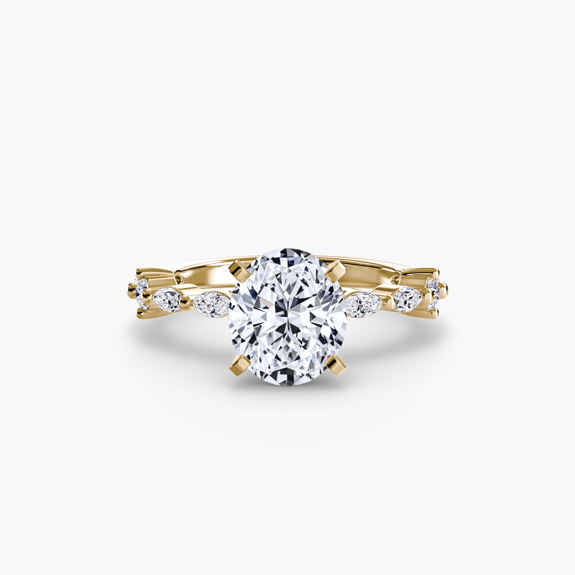 Solitaire Ring with Eternity Pavé