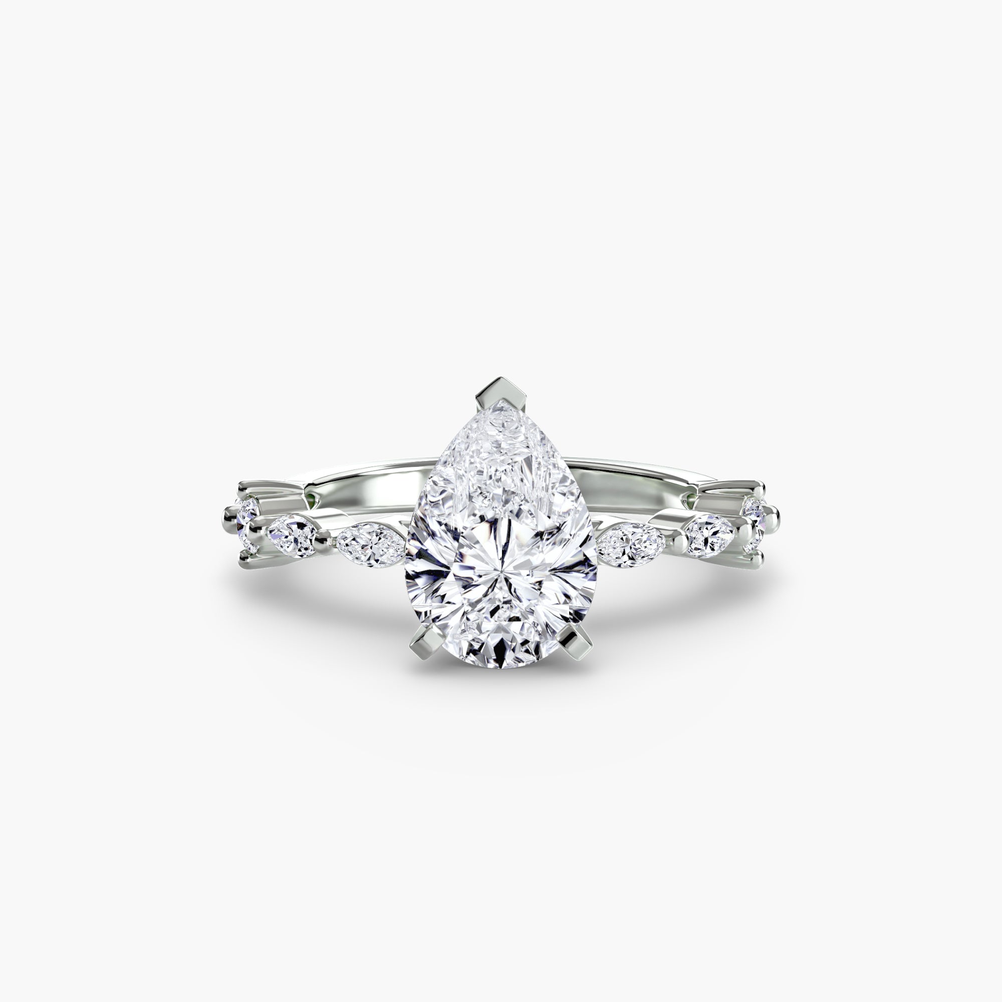 Solitaire Ring with Eternity Pavé