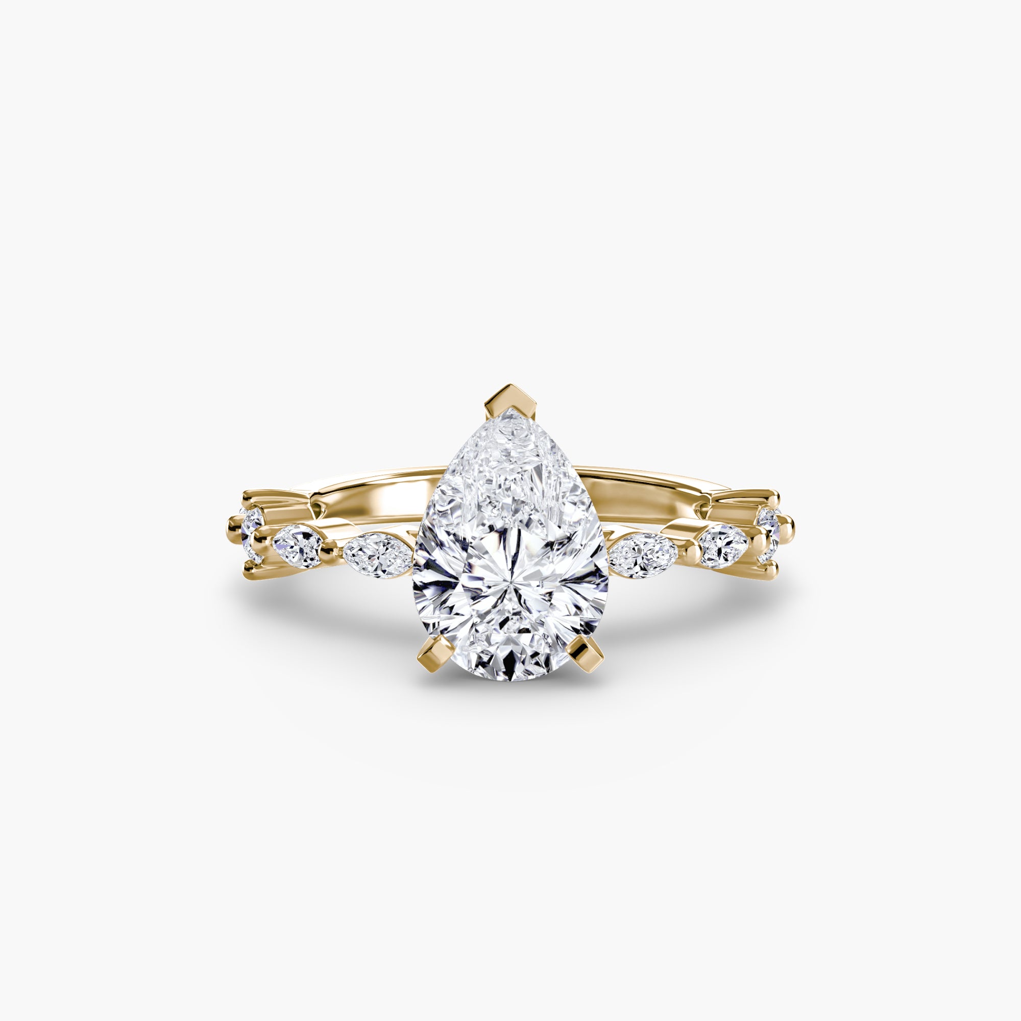 Solitaire Ring with Eternity Pavé