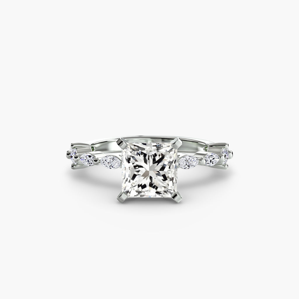 Solitaire Ring with Eternity Pavé