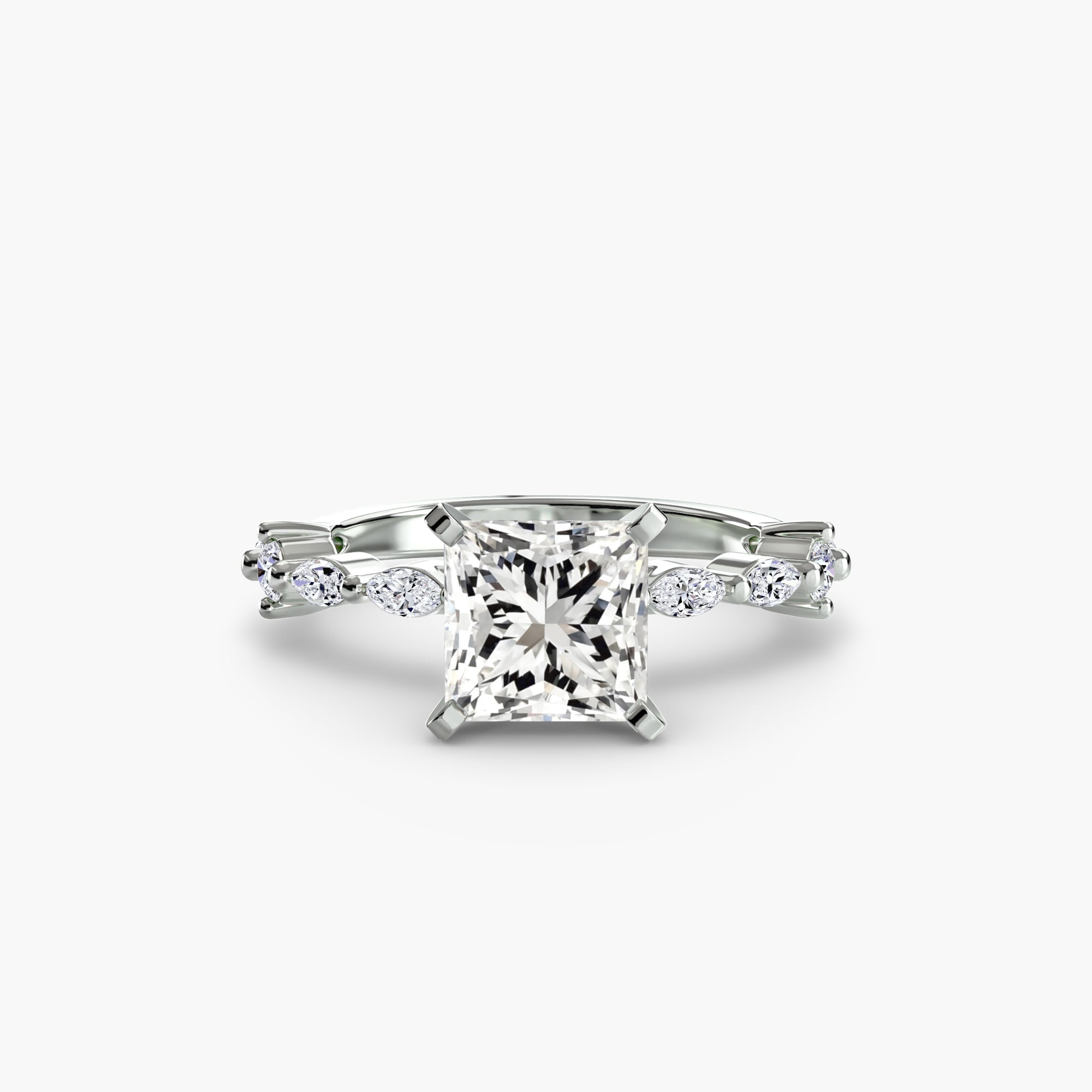 Solitaire Ring with Eternity Pavé
