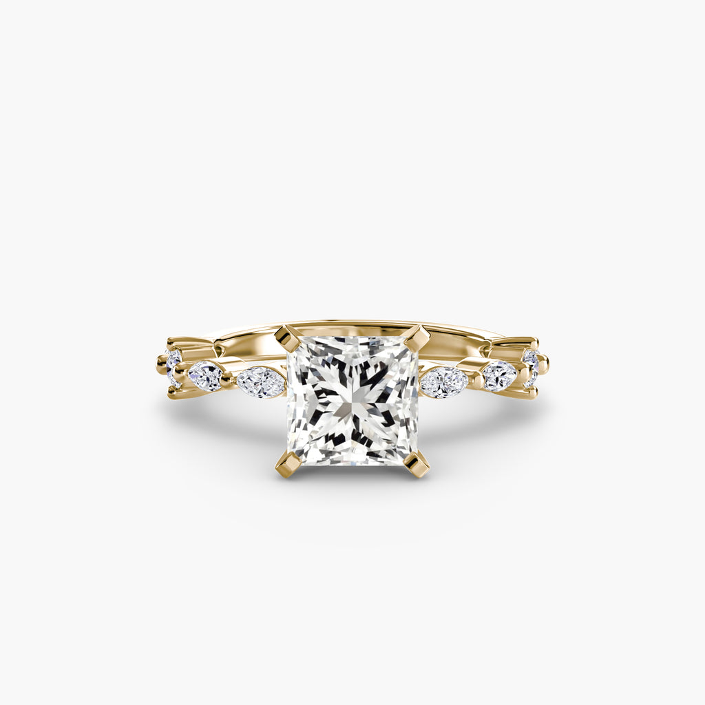 Solitaire Ring with Eternity Pavé