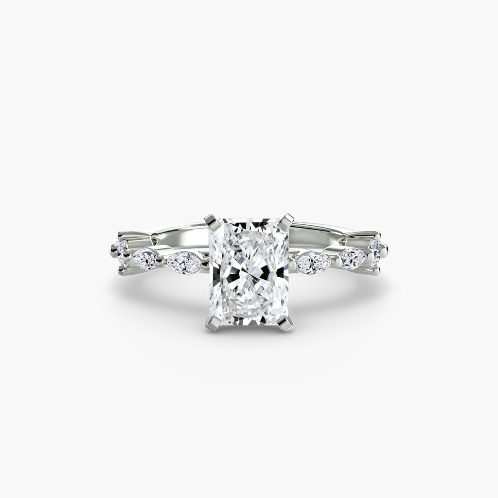 Solitaire Ring with Eternity Pavé