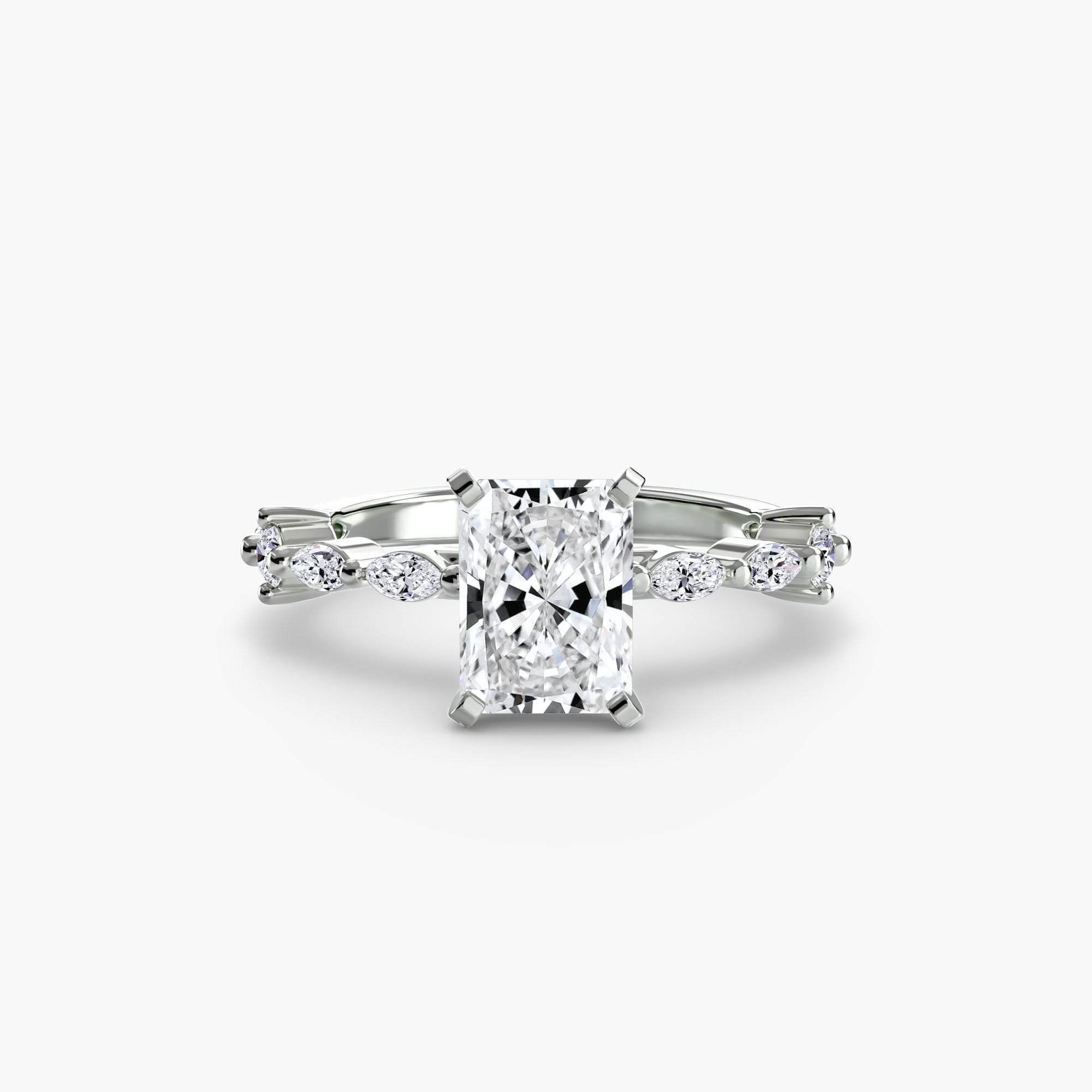 Solitaire Ring with Eternity Pavé