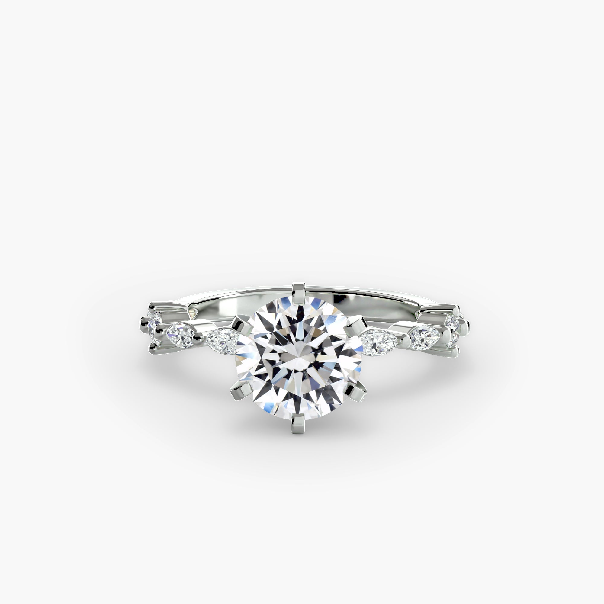Solitaire Ring with Eternity Pavé