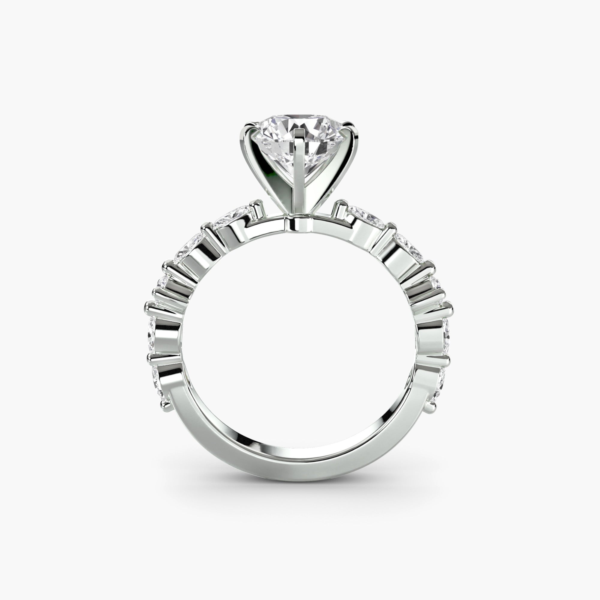 Solitaire Ring with Eternity Pavé