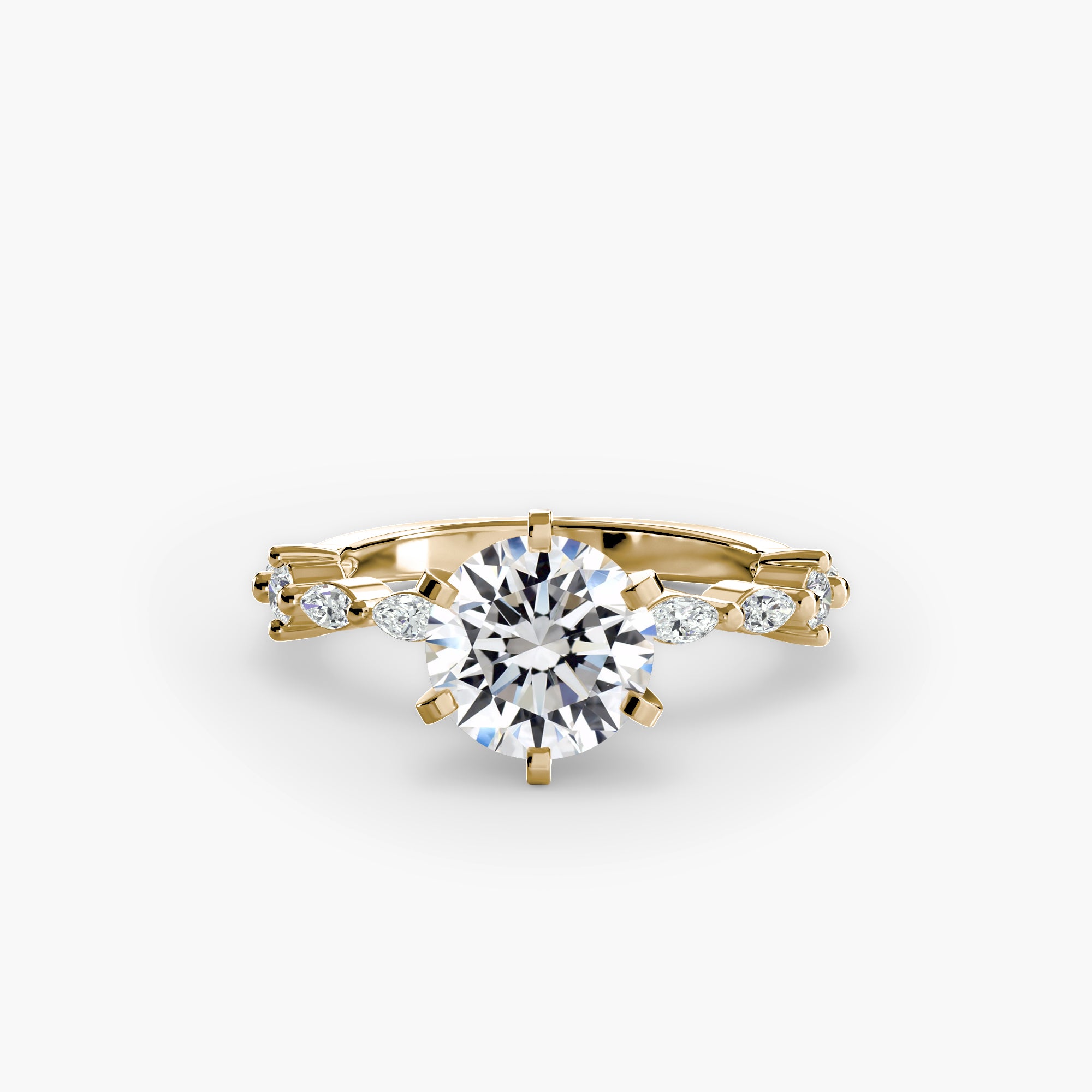Solitaire Ring with Eternity Pavé