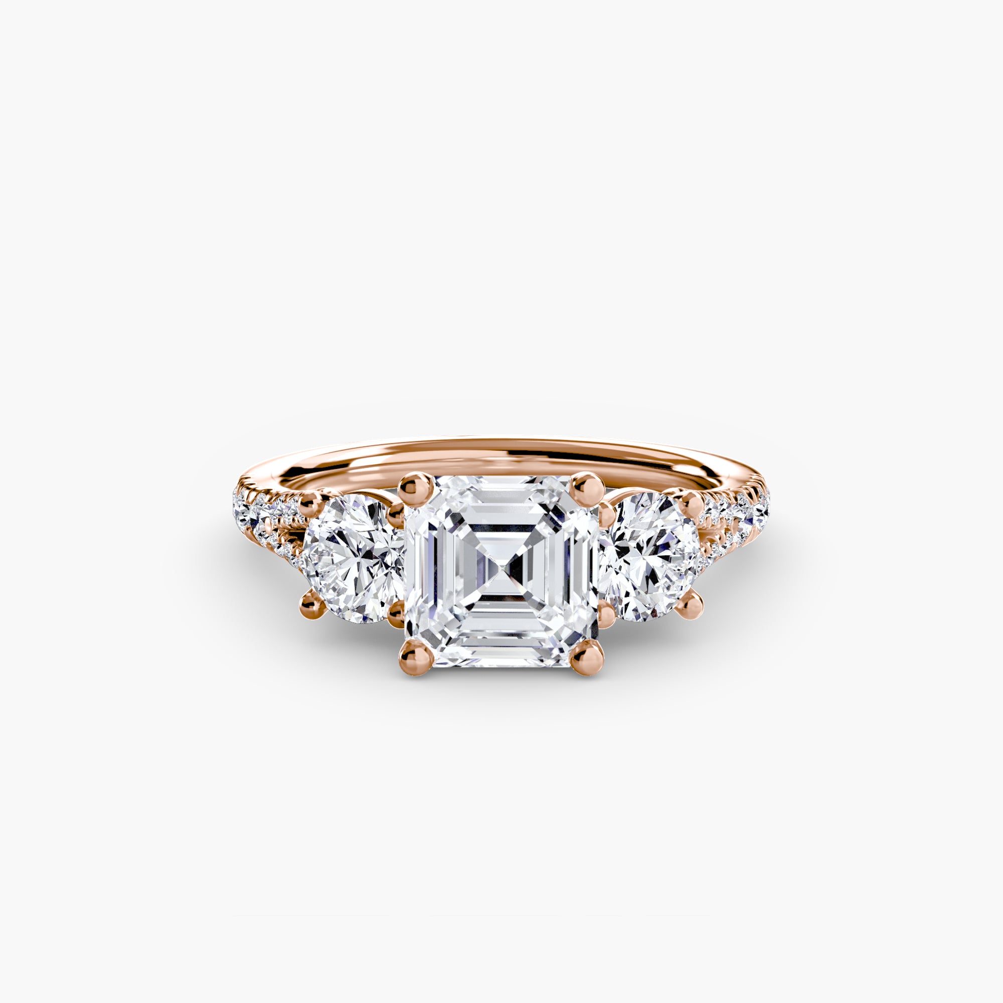 Triple Brilliance with Pavé Band Ring
