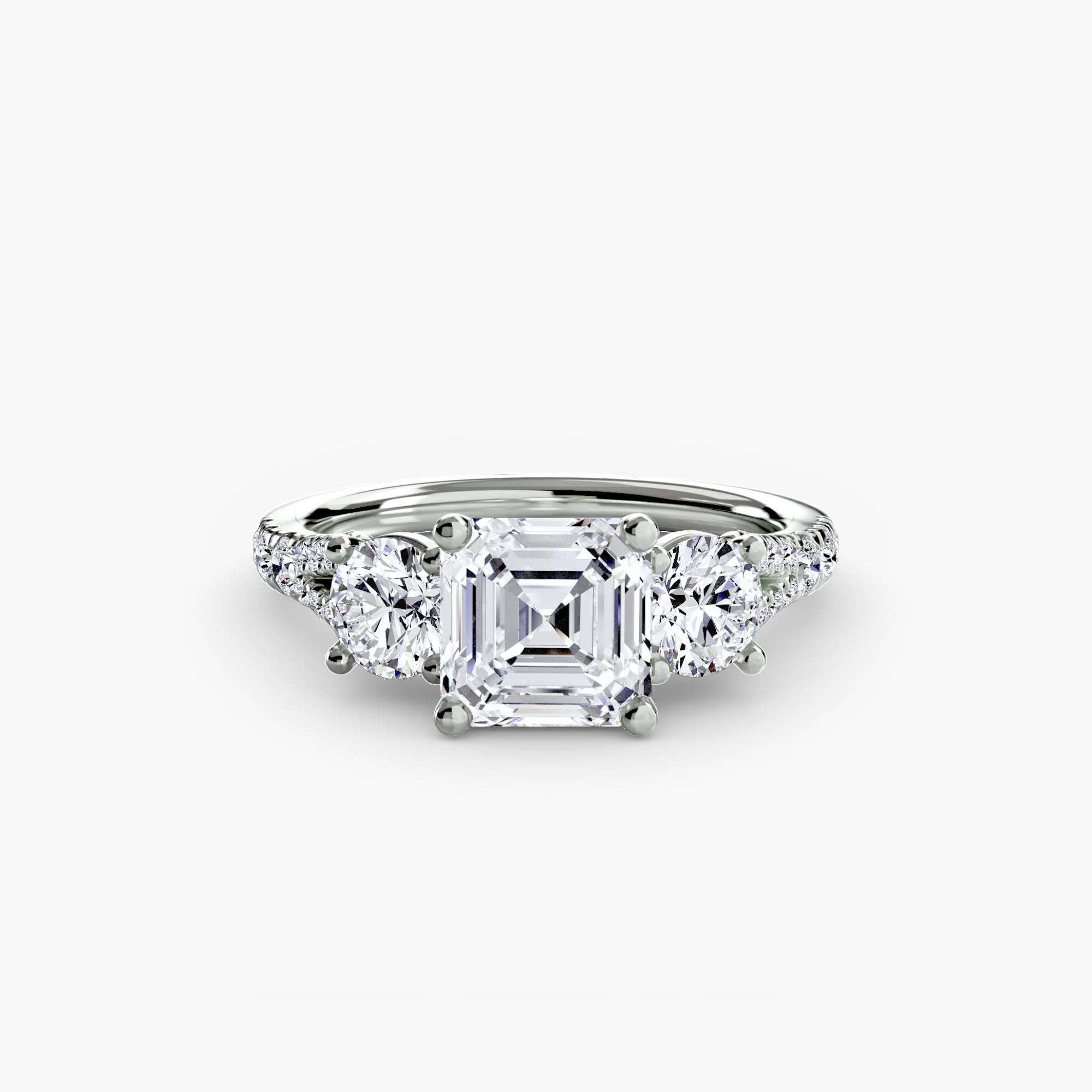 Triple Brilliance with Pavé Band Ring
