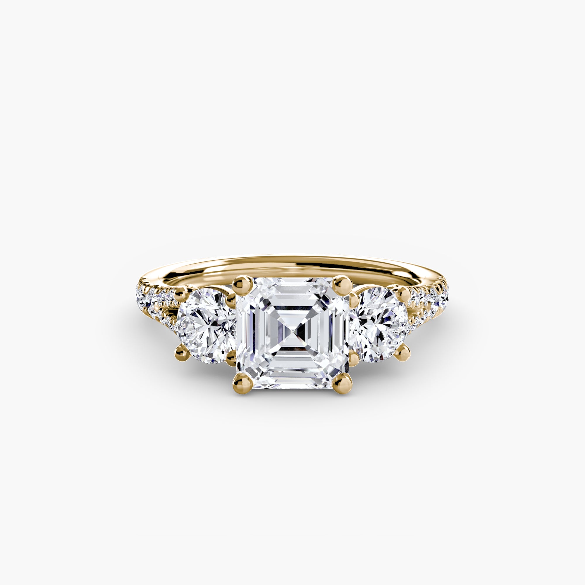 Triple Brilliance with Pavé Band Ring