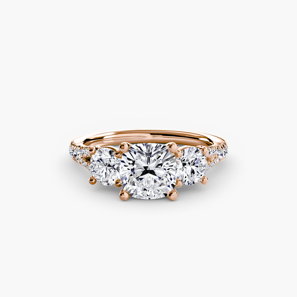 Triple Brilliance with Pavé Band Ring