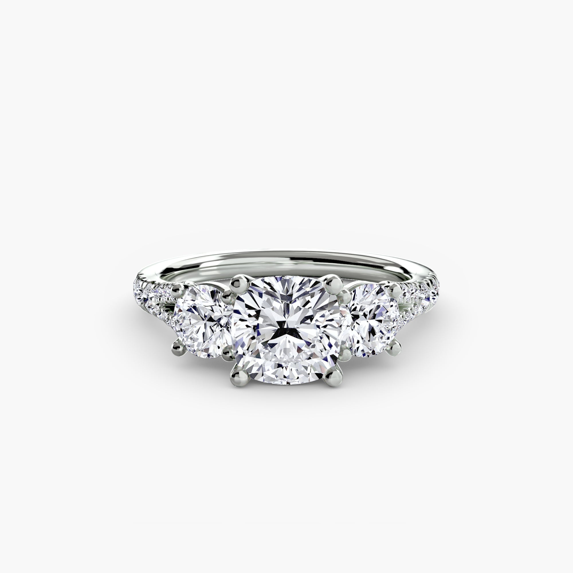 Triple Brilliance with Pavé Band Ring