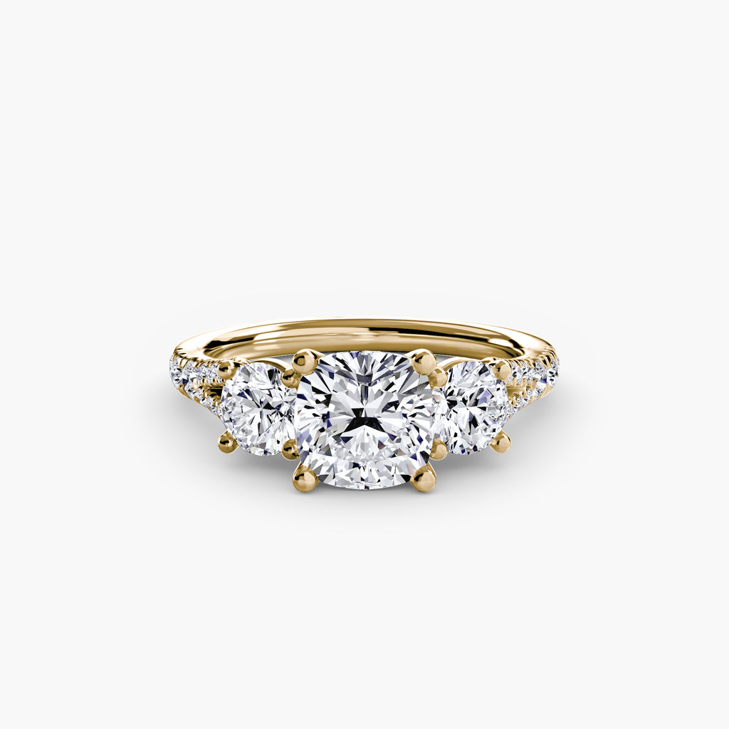 Triple Brilliance with Pavé Band Ring
