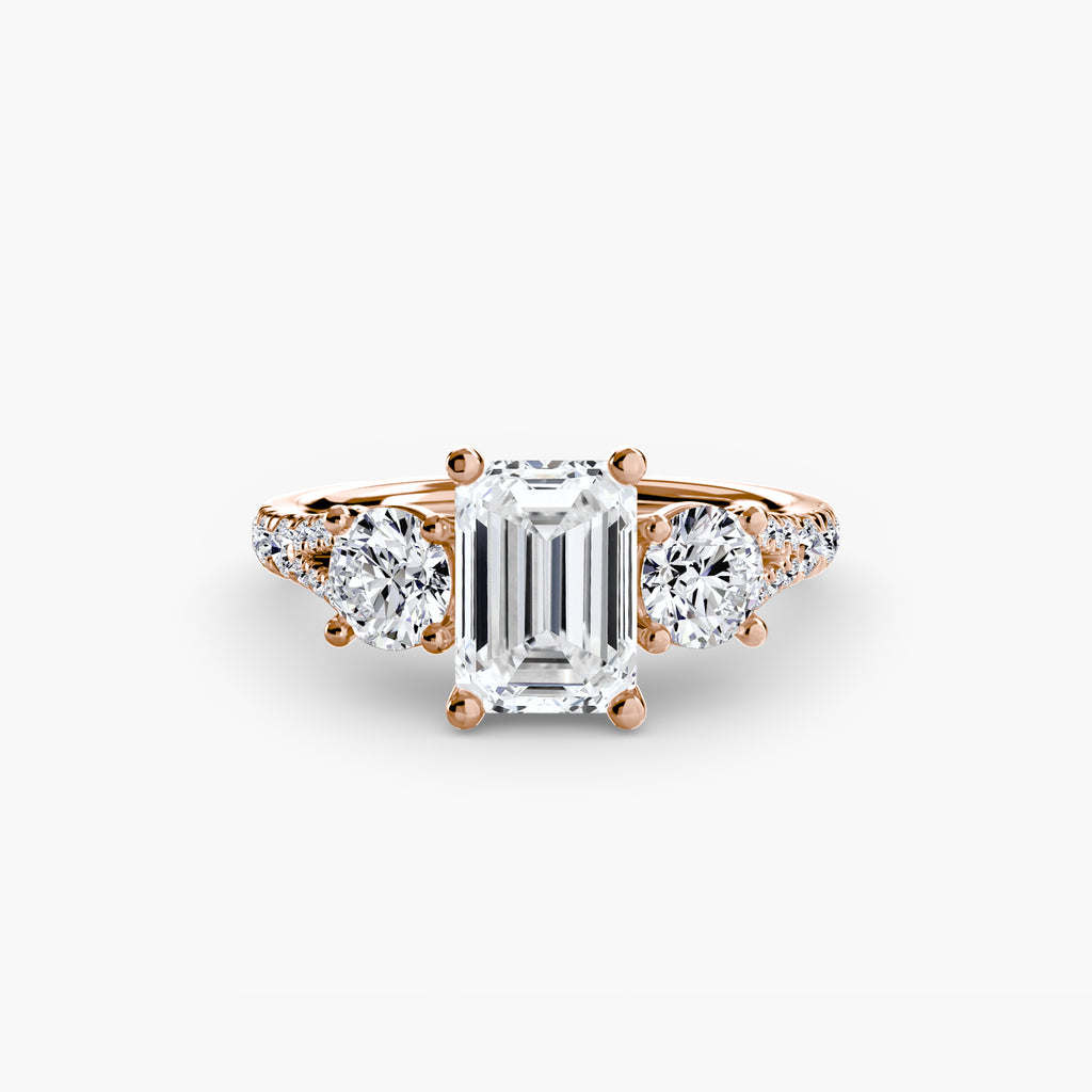 Triple Brilliance with Pavé Band Ring