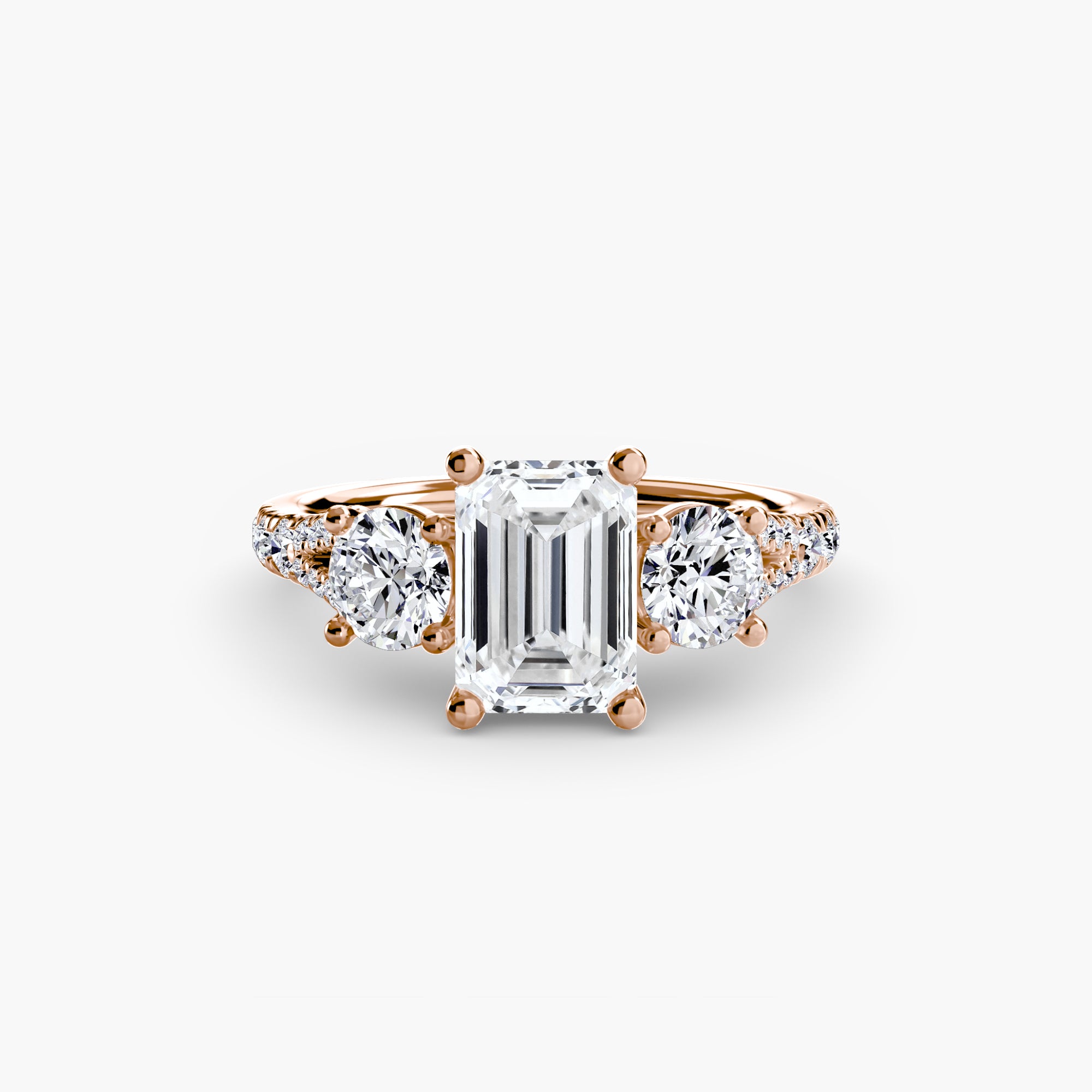 Triple Brilliance with Pavé Band Ring