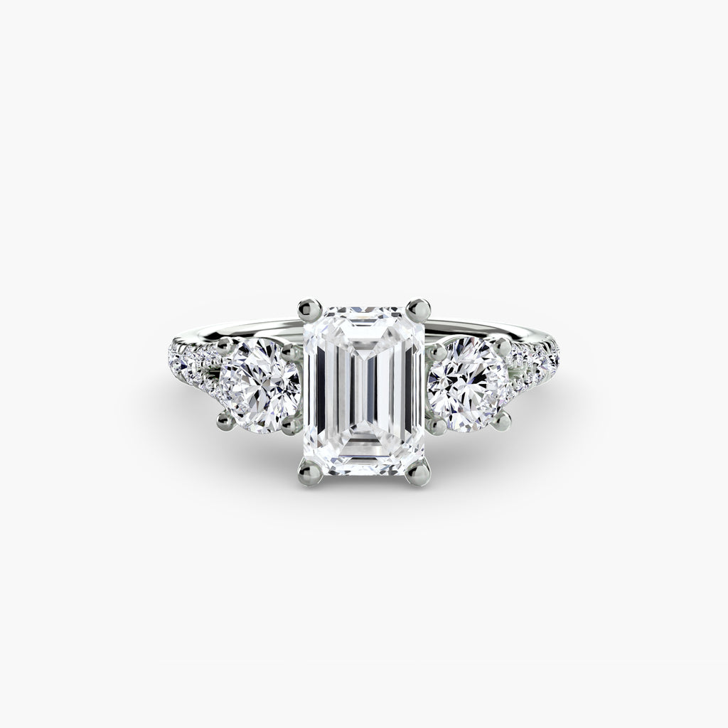 Triple Brilliance with Pavé Band Ring