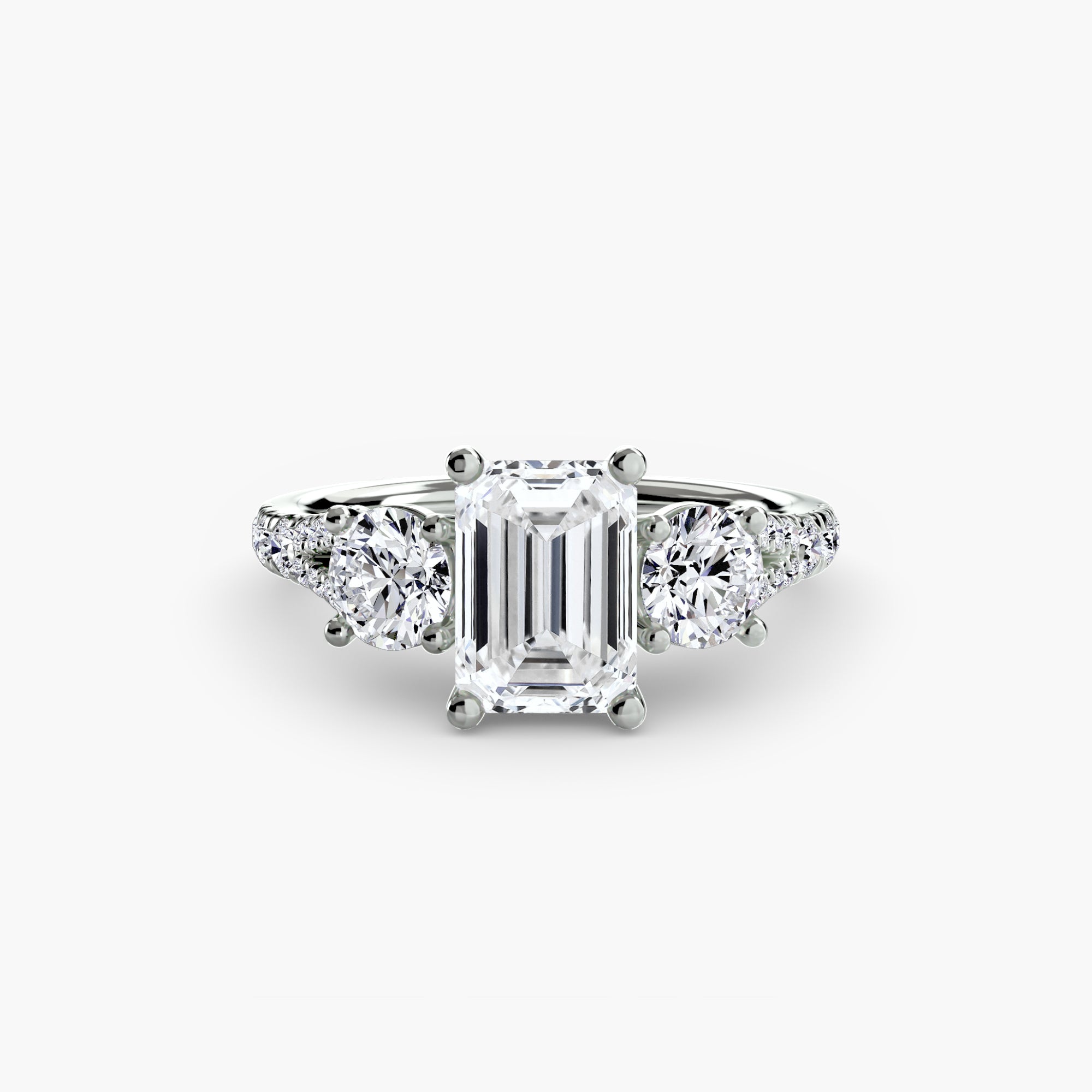 Triple Brilliance with Pavé Band Ring