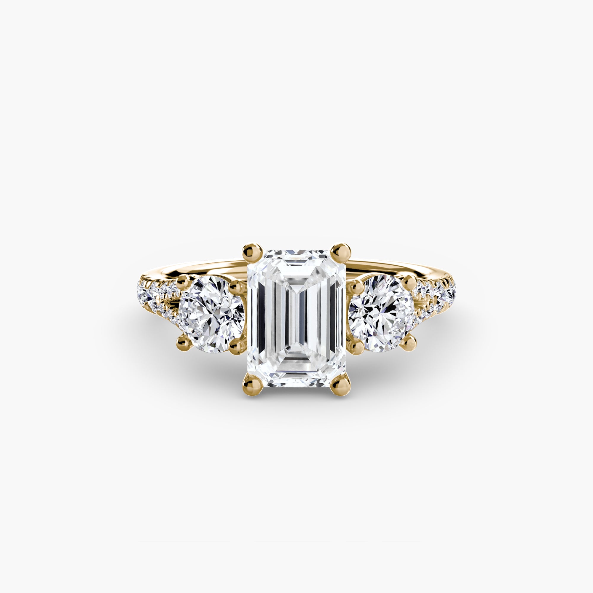 Triple Brilliance with Pavé Band Ring
