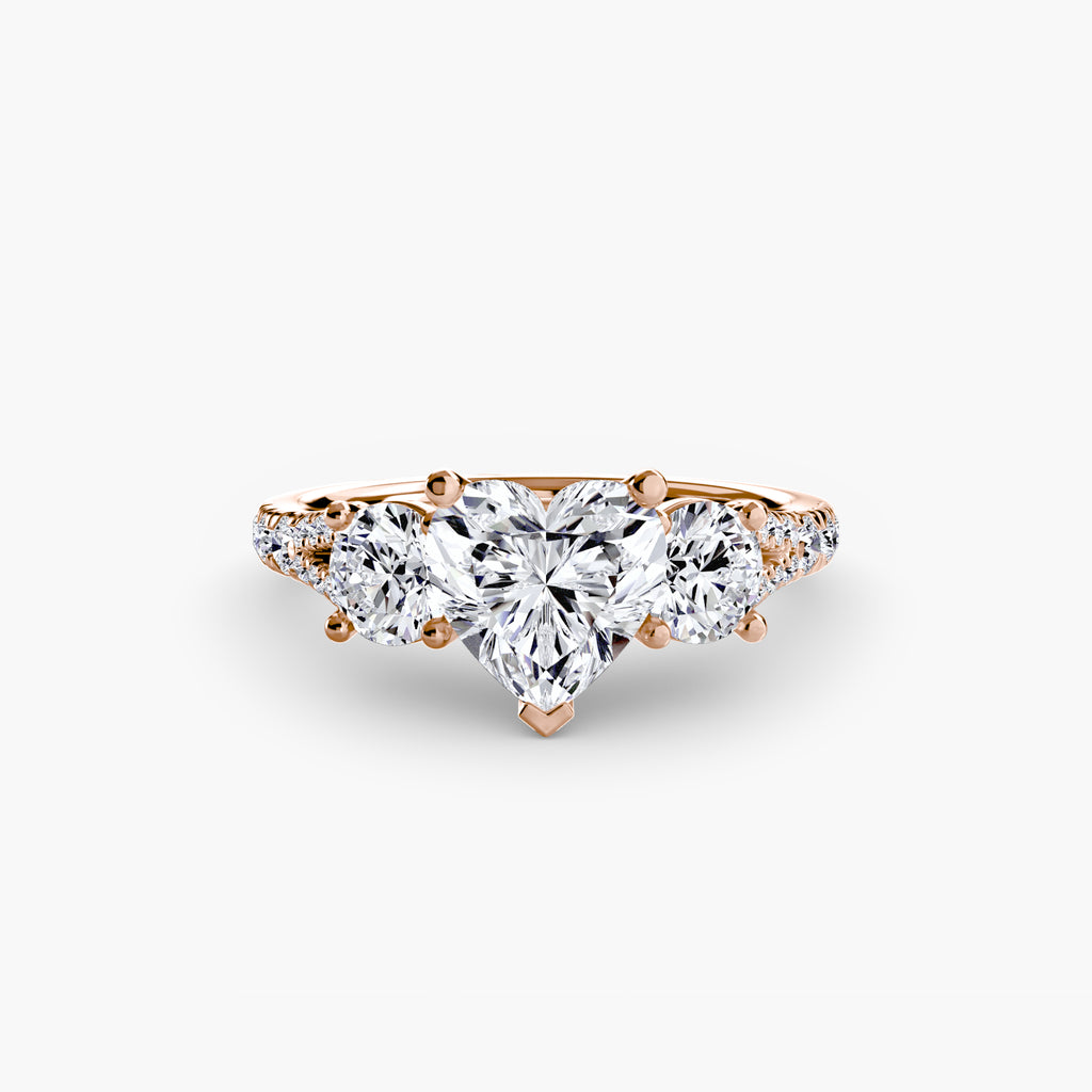 Triple Brilliance with Pavé Band Ring