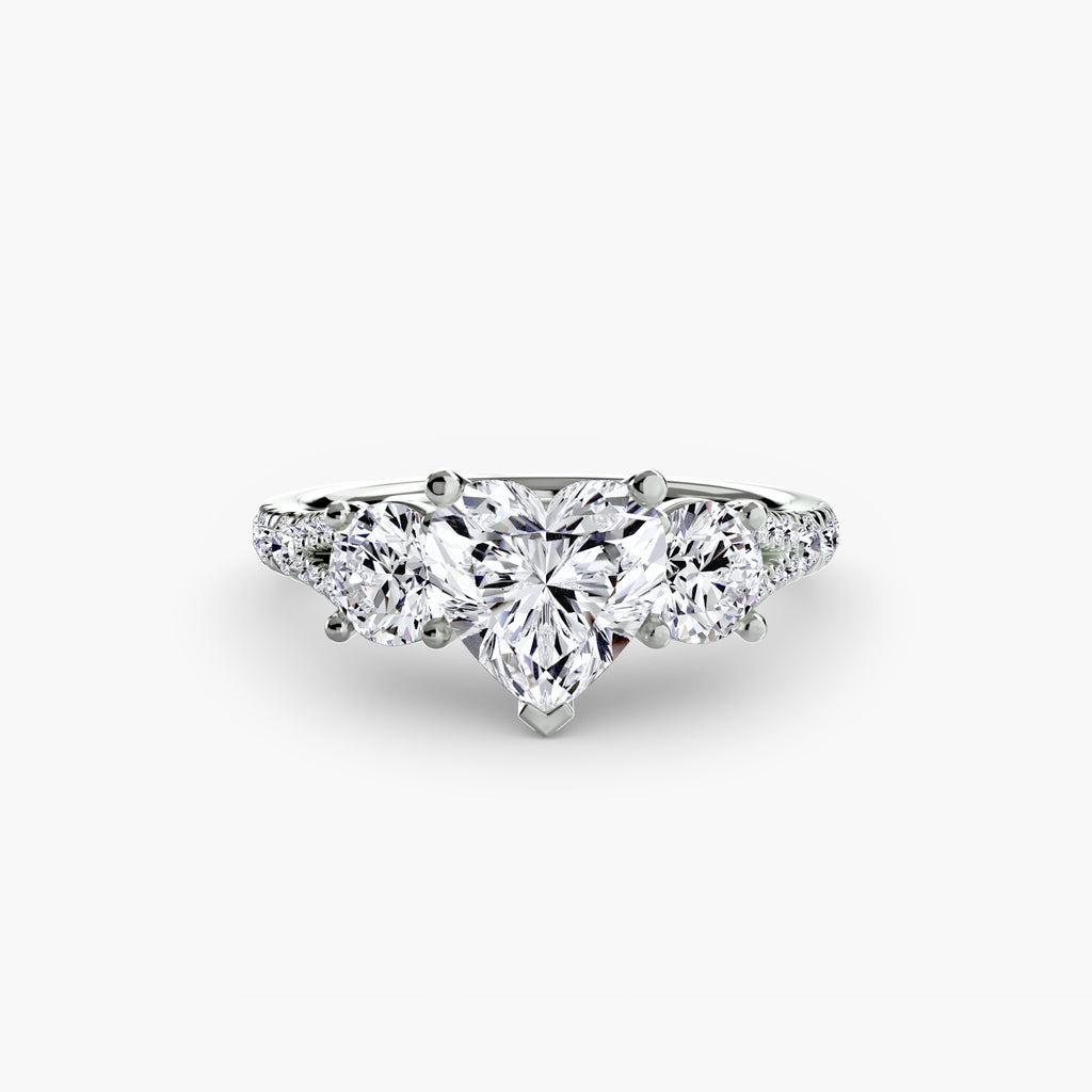 Triple Brilliance with Pavé Band Ring