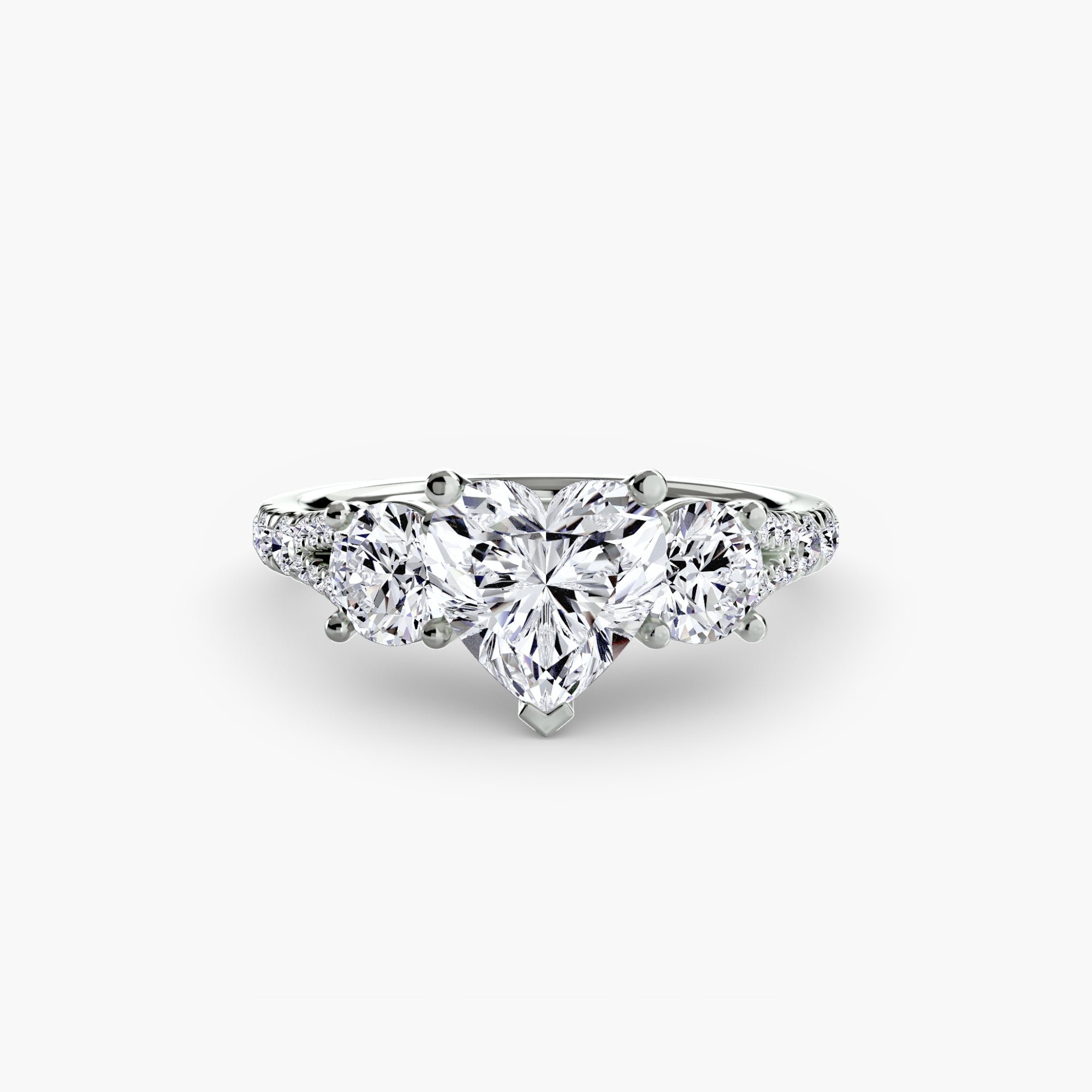 Triple Brilliance with Pavé Band Ring