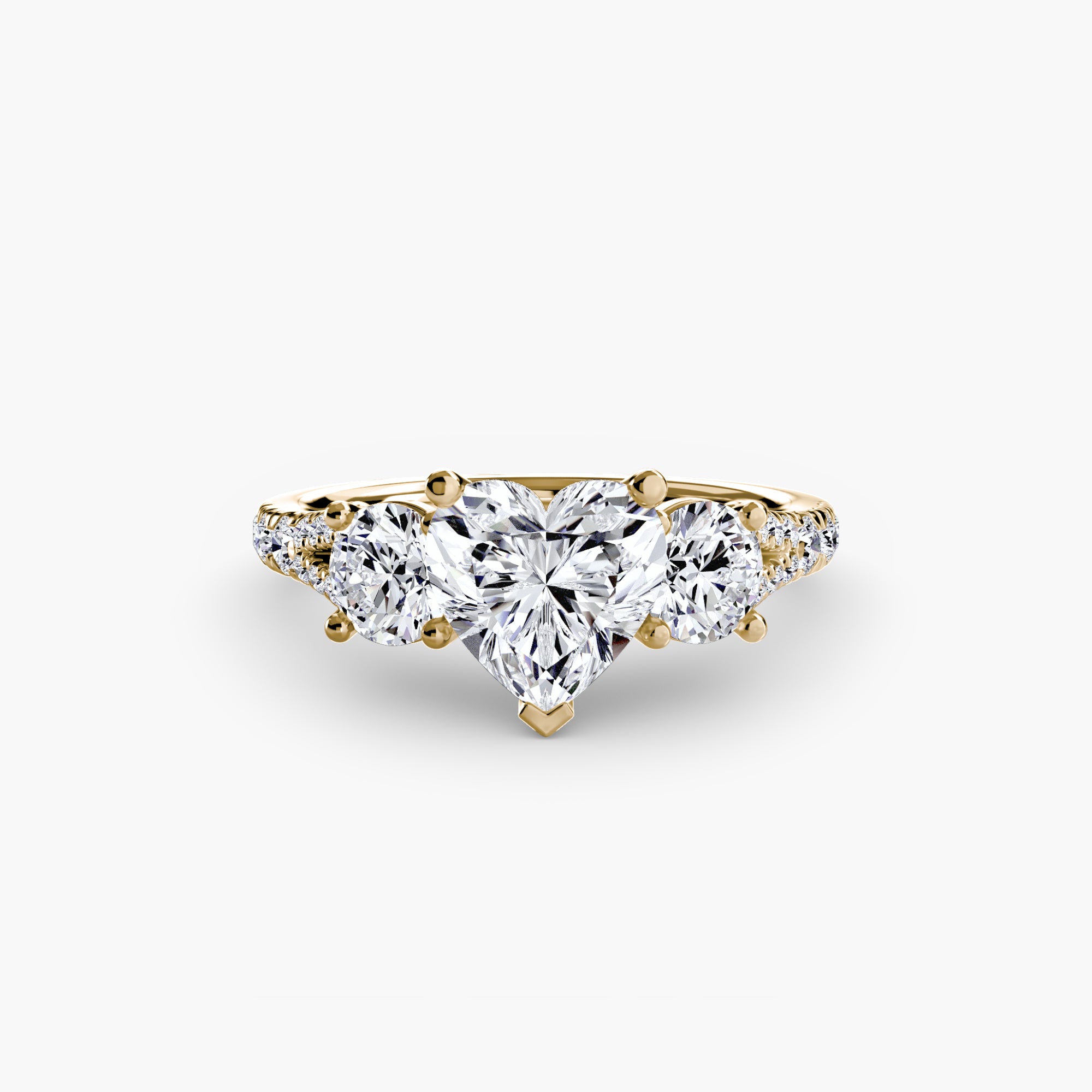 Triple Brilliance with Pavé Band Ring