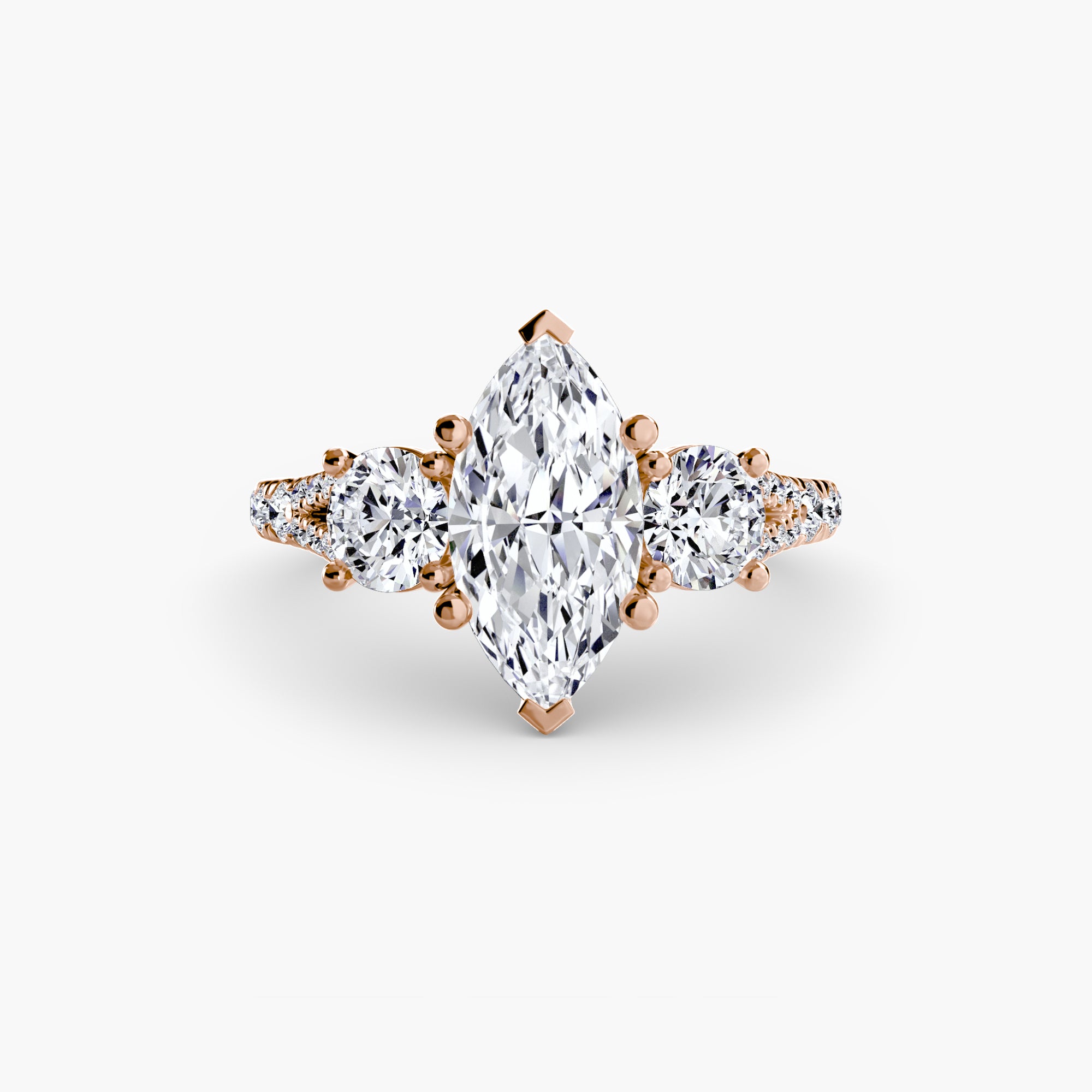 Triple Brilliance with Pavé Band Ring