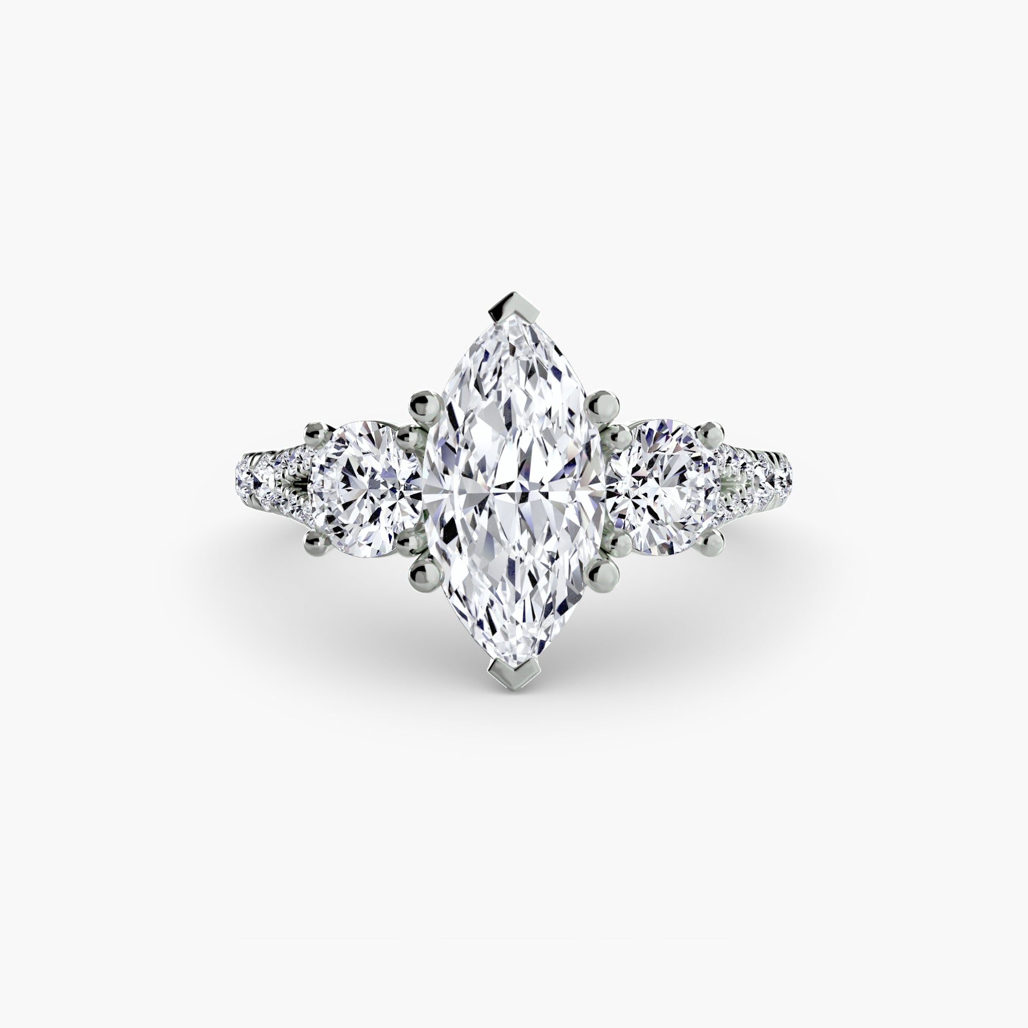 Triple Brilliance with Pavé Band Ring