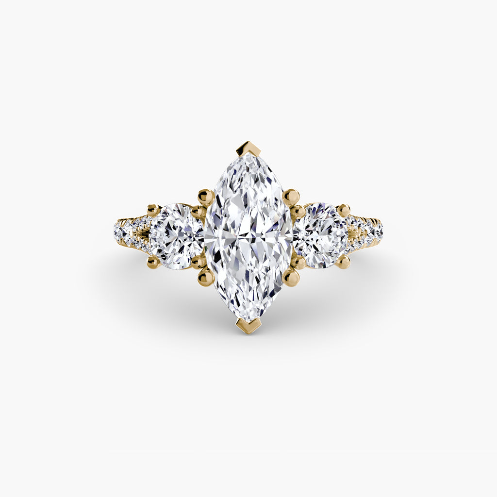 Triple Brilliance with Pavé Band Ring