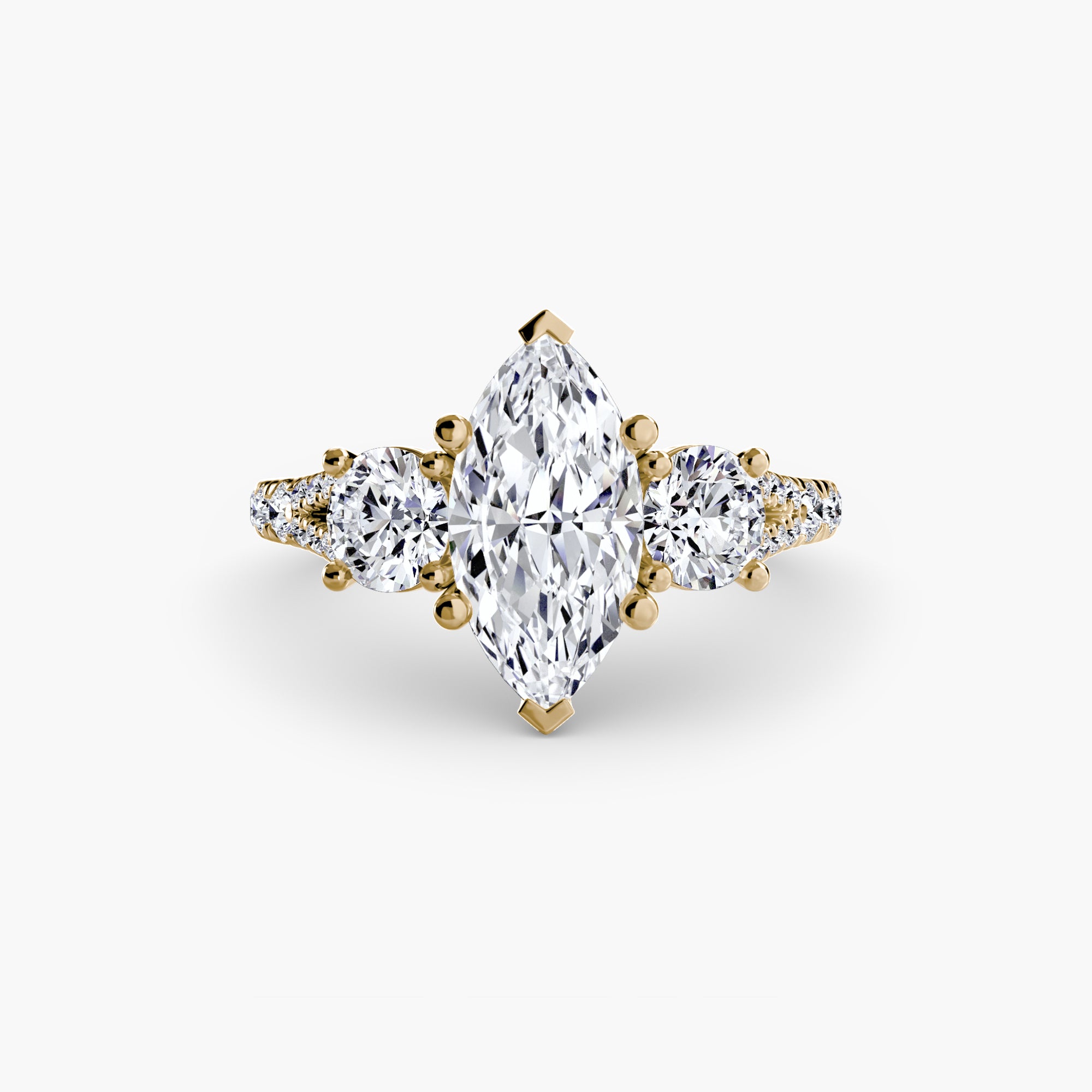 Triple Brilliance with Pavé Band Ring