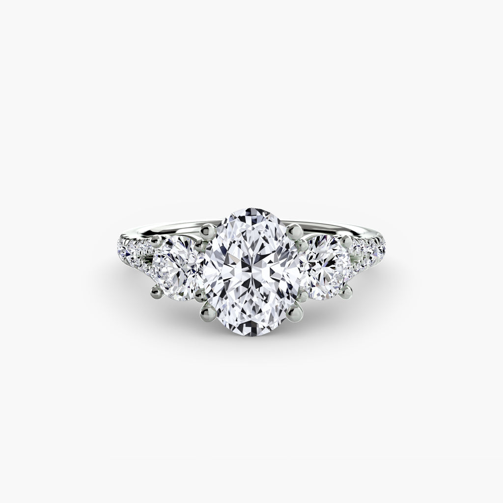 Triple Brilliance with Pavé Band Ring