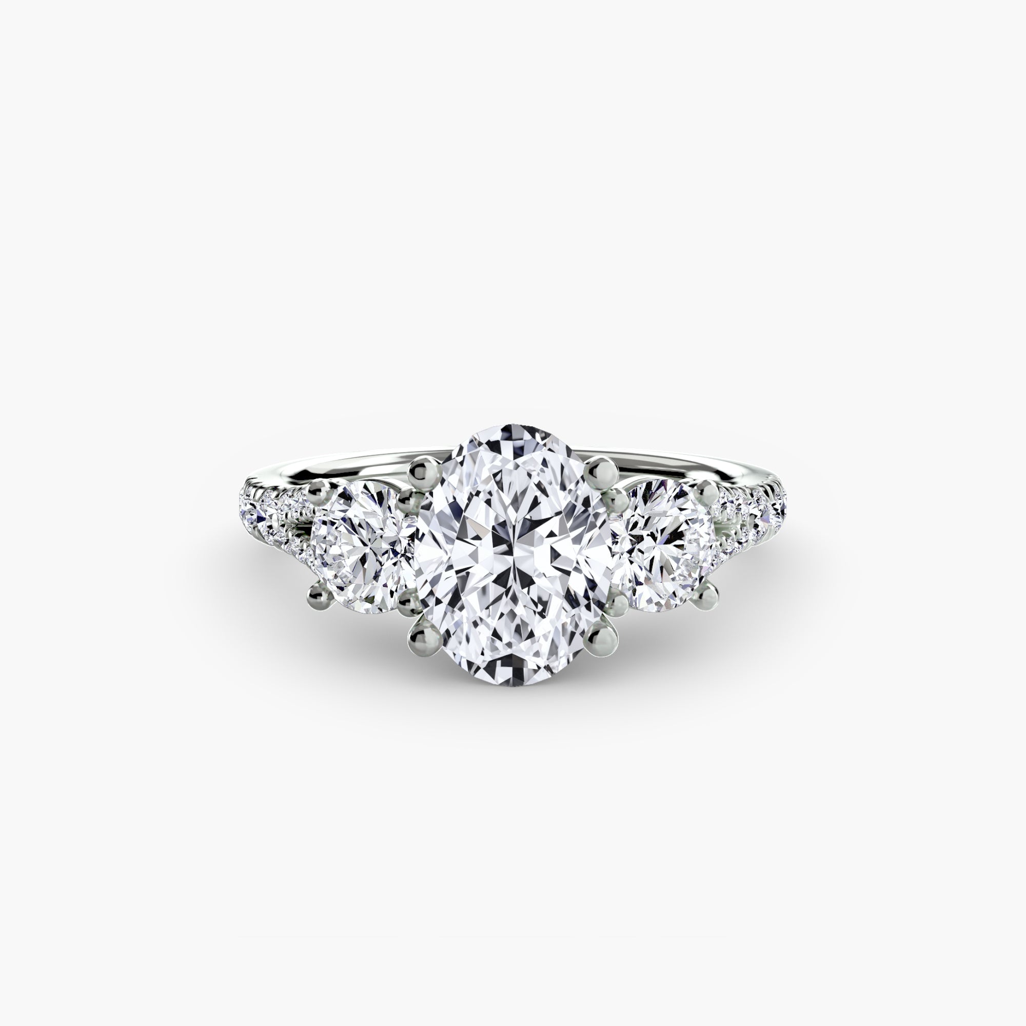 Triple Brilliance with Pavé Band Ring