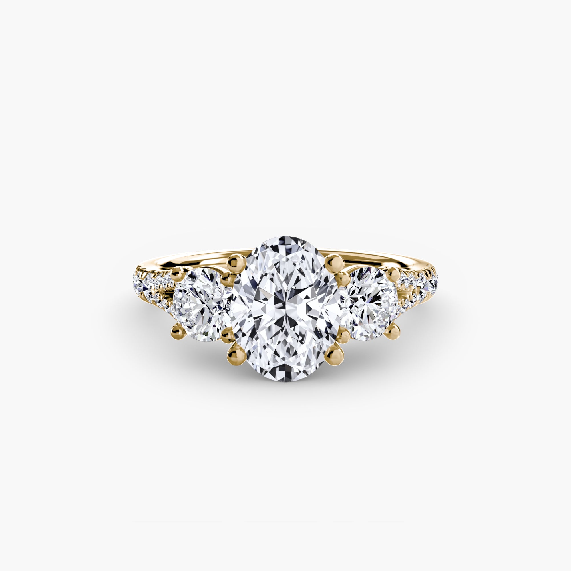 Triple Brilliance with Pavé Band Ring