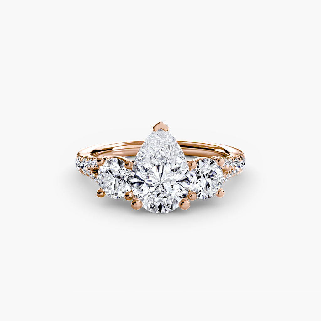 Triple Brilliance with Pavé Band Ring