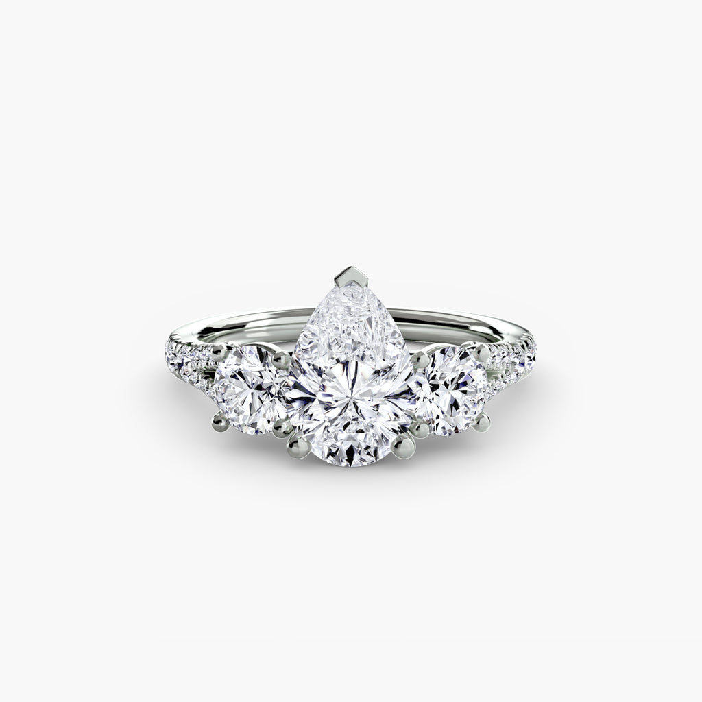 Triple Brilliance with Pavé Band Ring