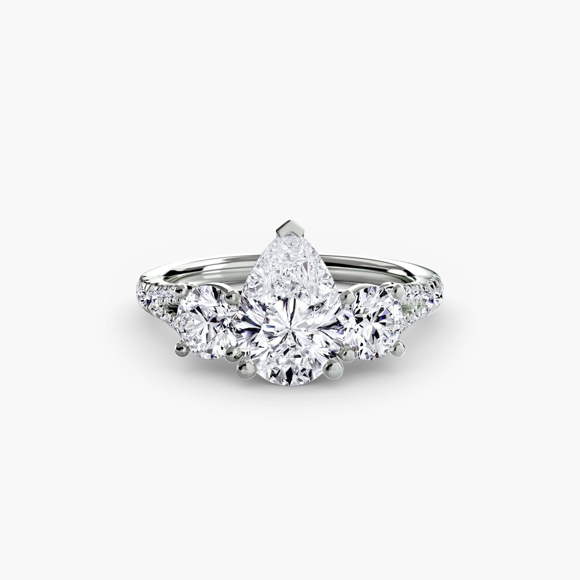 Triple Brilliance with Pavé Band Ring