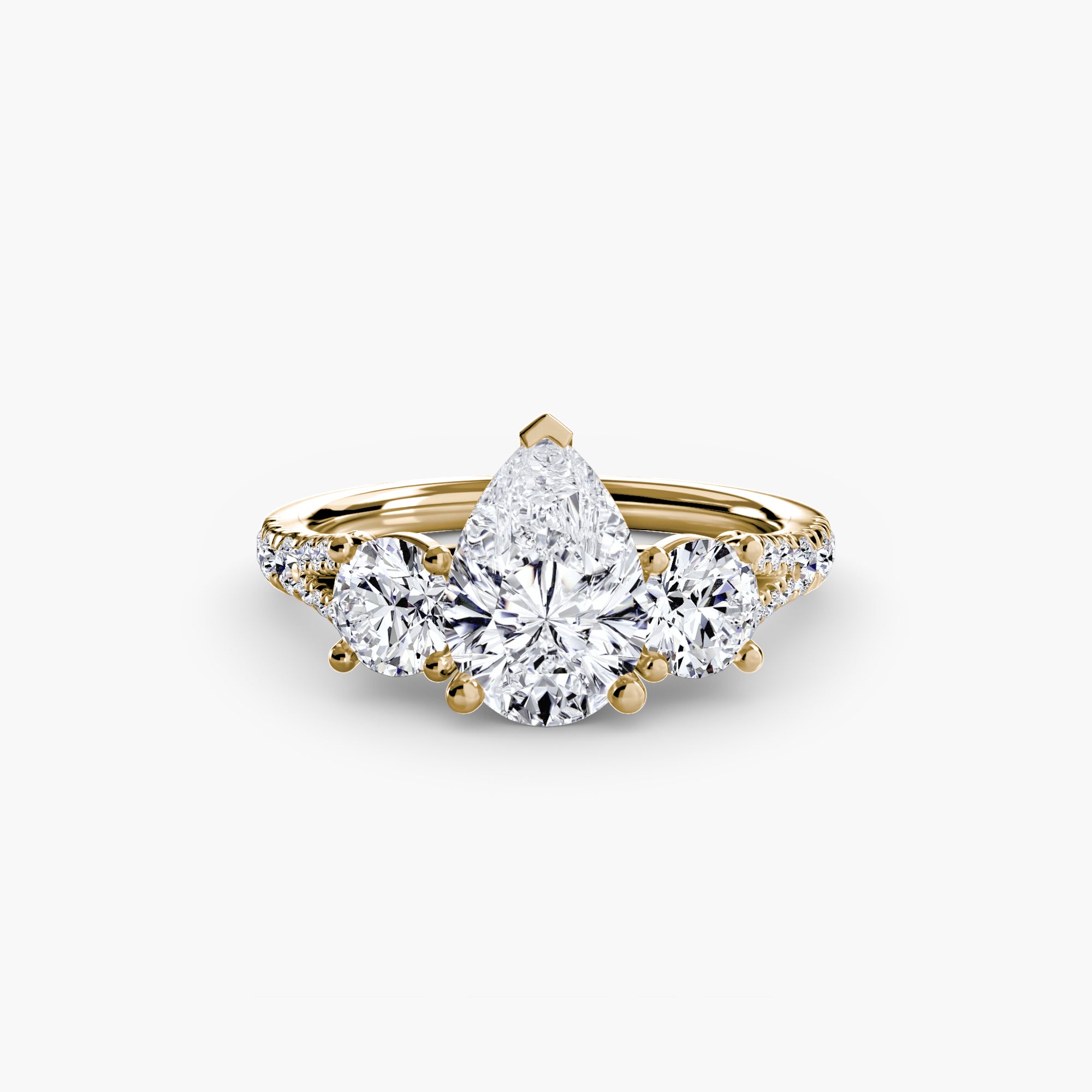 Triple Brilliance with Pavé Band Ring