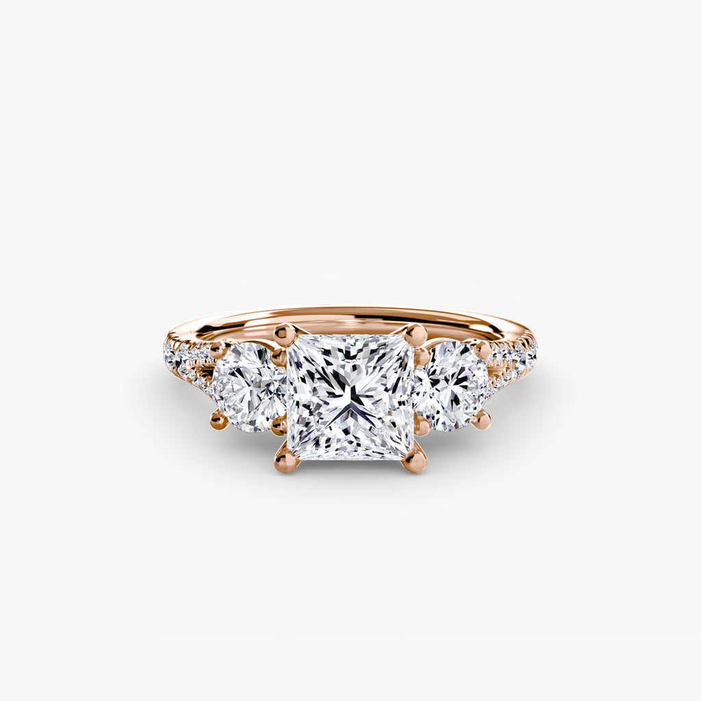 Triple Brilliance with Pavé Band Ring